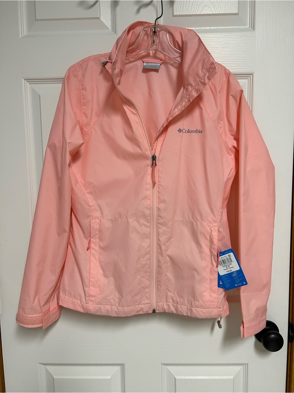 Columbia Women's Pink Hooded Lightweight Rain Jacket